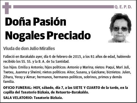 NOGALES PRECIADO,PASION