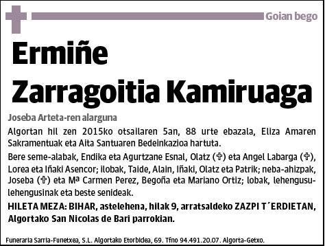 ZARRAGOITIA KAMIRUAGA,ERMIÑE