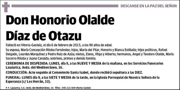 OLALDE DIAZ DE OTAZU,HONORIO