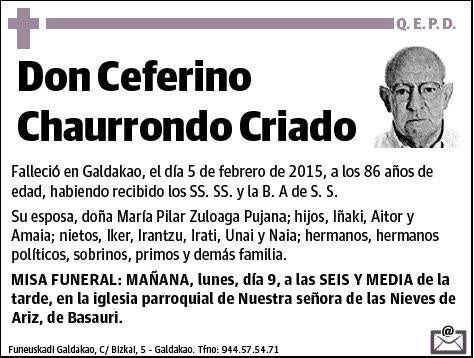 CHAURRONDO CRIADO,CEFERINO