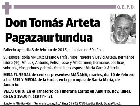 ARTETA PAGAZAURTUNDUA,TOMAS