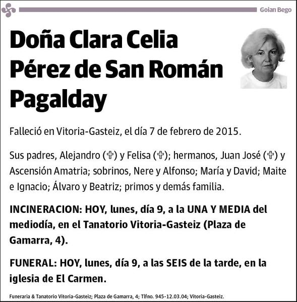 PEREZ DE SAN ROMAN PAGALDAY,CLARA CELIA