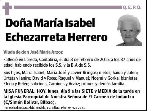ECHEZARRETA HERRERO,MARIA ISABEL