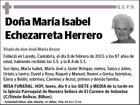 ECHEZARRETA HERRERO,MARIA ISABEL