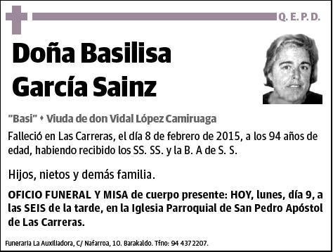 GARCIA SAINZ,BASILISA