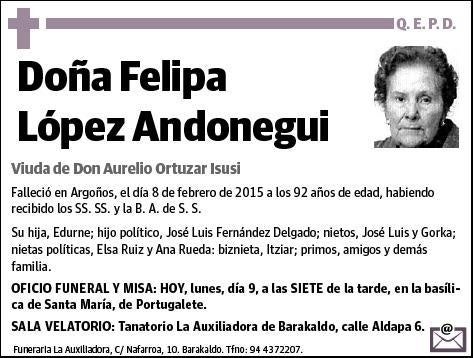 LOPEZ ANDONEGUI,FELIPA