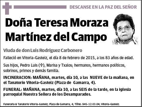 MORAZA MARTINEZ DEL CAMPO,TERESA