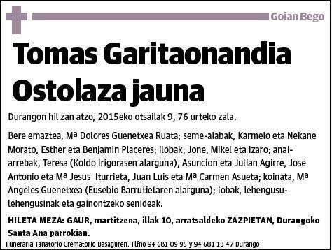 GARITAONANDIA OSTOLAZA,TOMAS