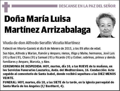 MARTINEZ ARRIZABALAGA,MARIA LUISA