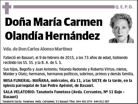 OLANDIA HERNANDEZ,MARIA CARMEN