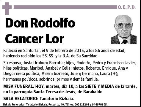 CANCER LOR,RODOLFO