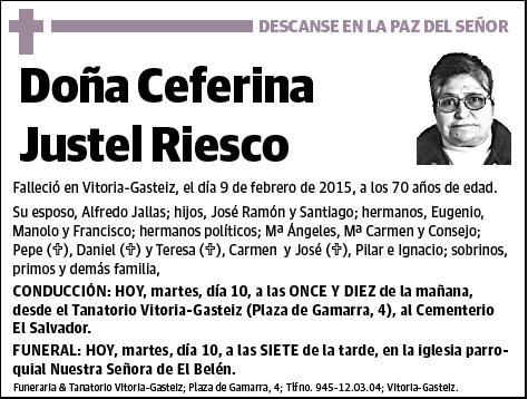 JUSTEL RIESGO,CEFERINA