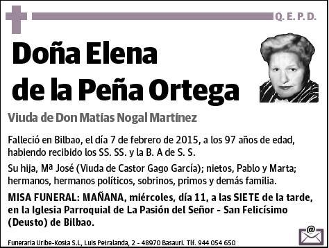 DE LA PEÑA ORTEGA,ELENA