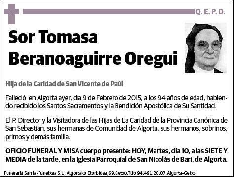 BERANOAGUIRRE OREGUI,TOMASA