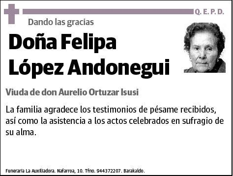 LOPEZ ANDONEGUI,FELIPA