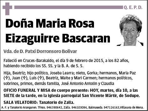 EIZAGUIRRE BASCARAN,MARIA ROSA