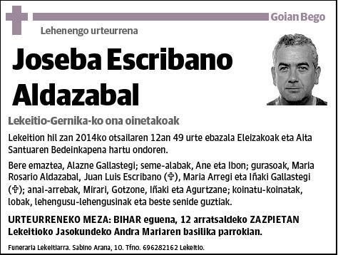 ESCRIBANO ALDAZABAL,JOSEBA