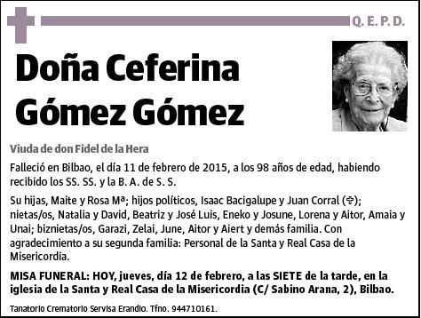 GOMEZ GOMEZ,CEFERINA