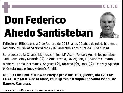 AHEDO SANTISTEBAN,FEDERICO