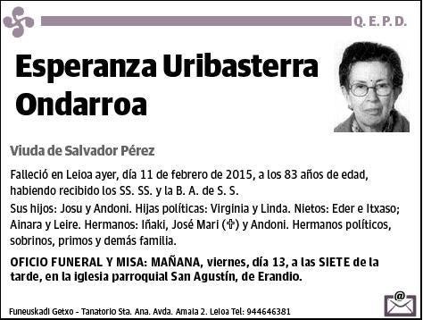 URIBASTERRA,ONDARROA,ESPERANZA