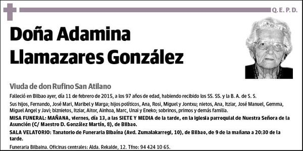 LLAMAZARES GONZALEZ,ADAMINA