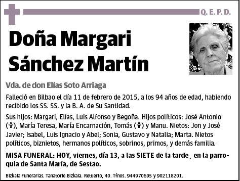 SANCHEZ MARTIN,MARGARI