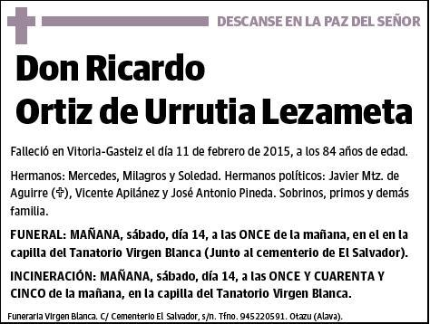 ORTIZ DE URRUTIA LEZAMETA,RICARDO