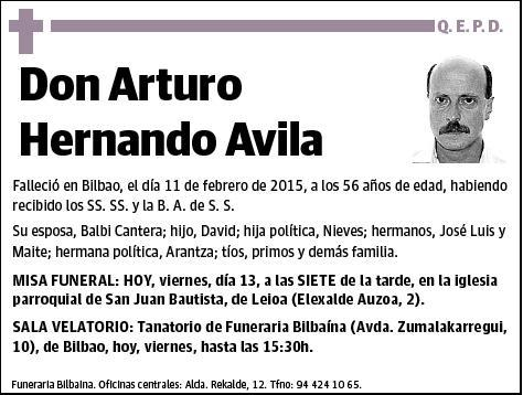 HERNANDO AVILA,ARTURO