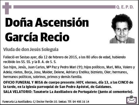 GARCIA RECIO,ASCENSION