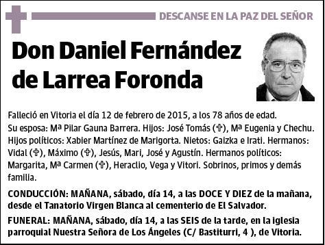 FERNANDEZ DE LARREA FORONDA,DANIEL