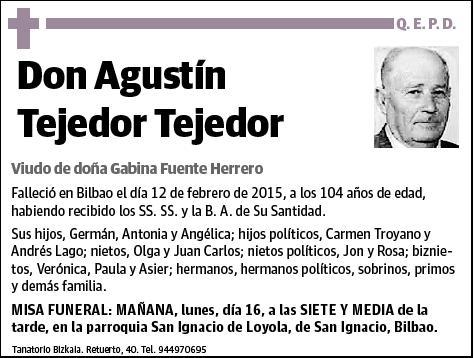 TEJEDOR TEJEDOR,AGUSTIN