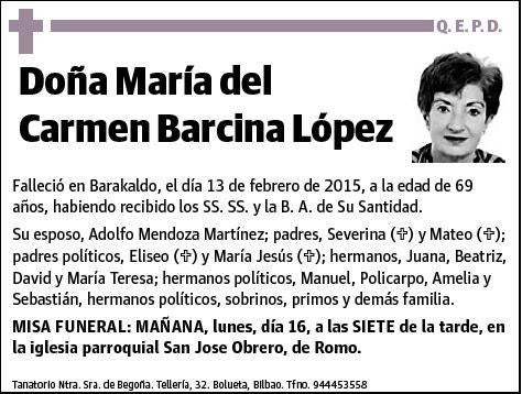 BARCINA LOPEZ,MARIA DEL CARMEN