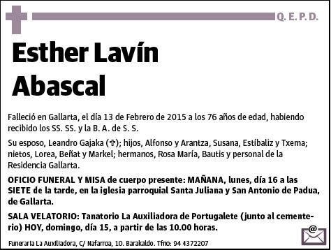 LAVIN ABASCAL,ESTHER