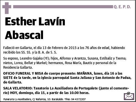 LAVIN ABASCAL,ESTHER