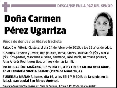 PEREZ UGARRIZA,CARMEN