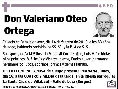 OTEO ORTEGA,VALERIANO