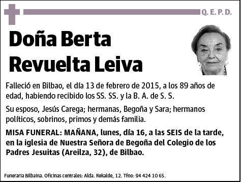 REVUELTA LEIVA,BERTA