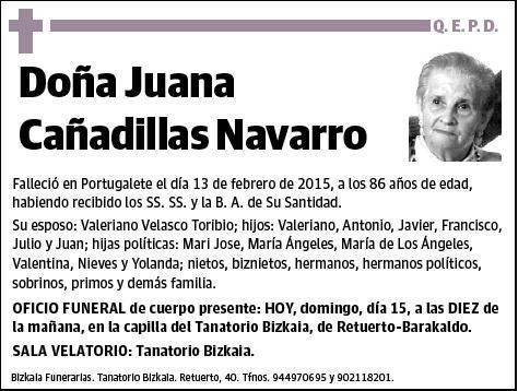 CAÑADILLAS NAVARRO,JUANA