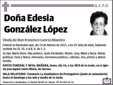 GONZALEZ LOPEZ,EDESIA