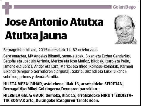 ATUTXA ATUTXA,JOSE ANTONIO