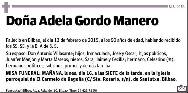 GORDO MANERO,ADELA