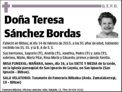 SANCHEZ BORDAS,TERESA