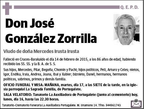 GONZALEZ ZORRILLA,JOSE