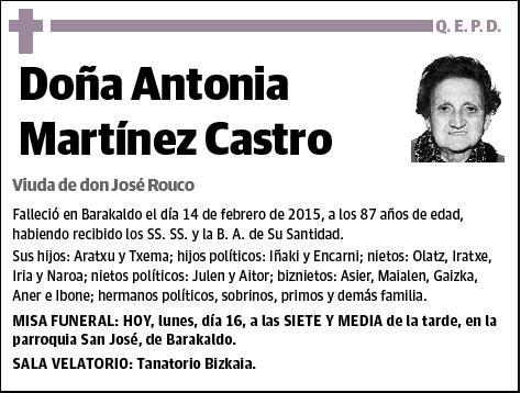 MARTINEZ CASTRO,ANTONIA