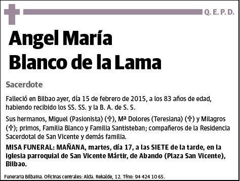 BLANCO DE LA LAMA,ANGEL MARIA