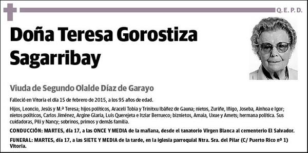 GOROSTIZA SAGARRIBAY,TERESA