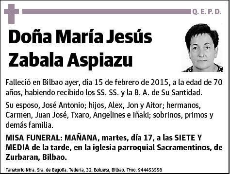 ZABALA ASPIAZU,MARIA JESUS