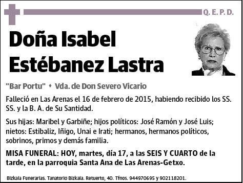 ESTEBANEZ LASTRA,ISABEL