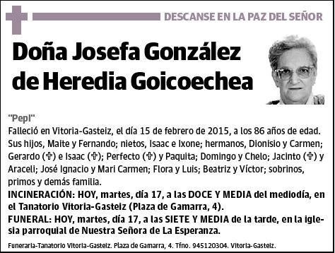 GONZALEZ DE HEREDIA GOICOECHEA,JOSEFA