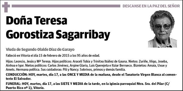 GOROSTIZA SAGARRIBAY,TERESA